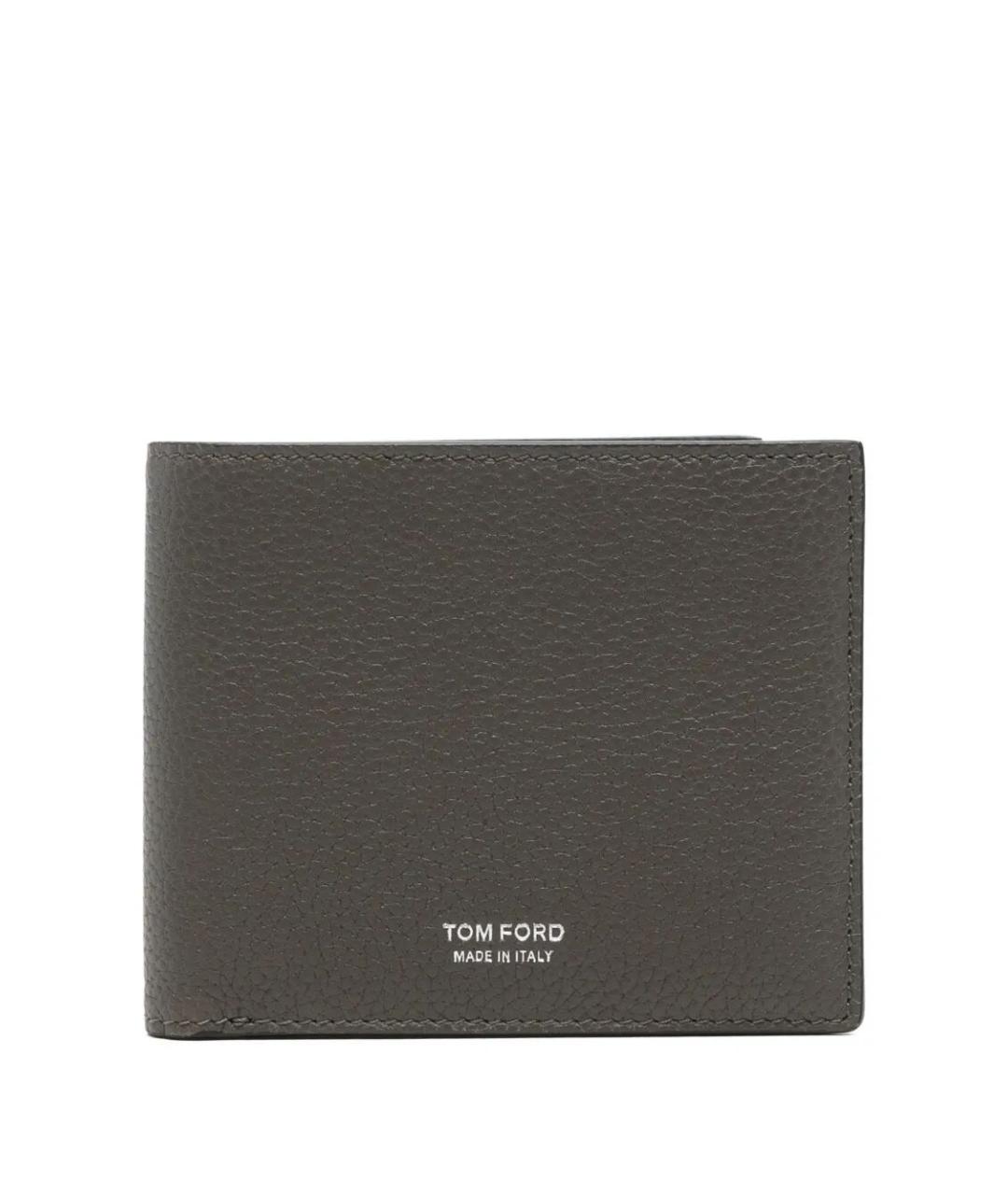 TOM FORD Серый кожаный кошелек, фото 1