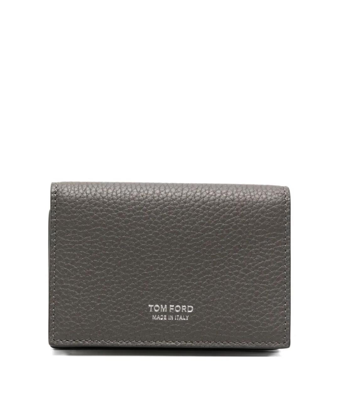 TOM FORD Серый кожаный кошелек, фото 1
