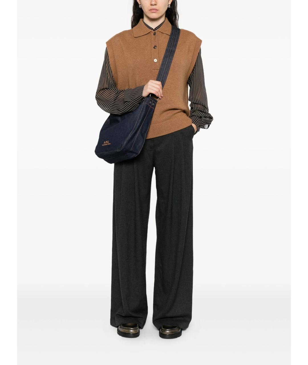 A.P.C. Синяя хлопковая сумка через плечо, фото 2