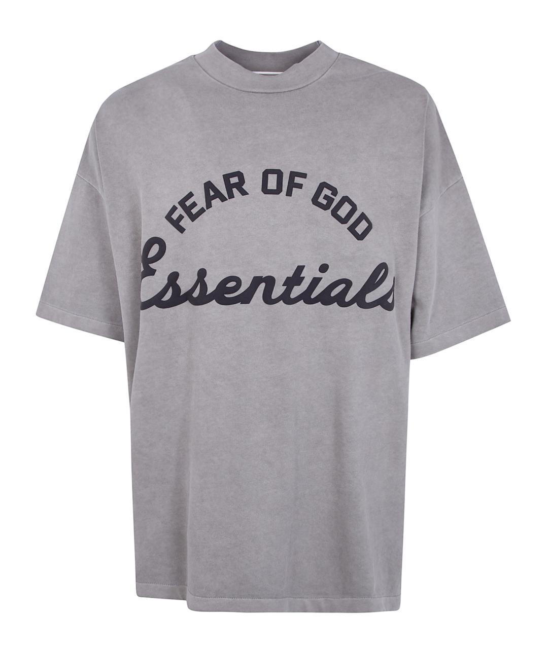 FEAR OF GOD ESSENTIALS Серая хлопковая футболка, фото 4