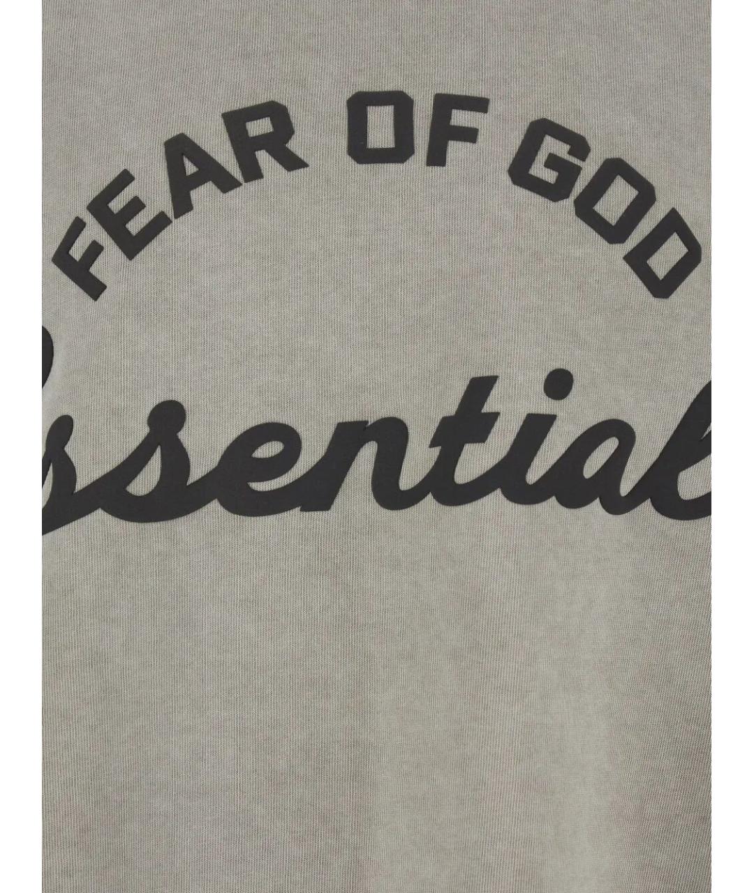 FEAR OF GOD ESSENTIALS Серая хлопковая футболка, фото 2