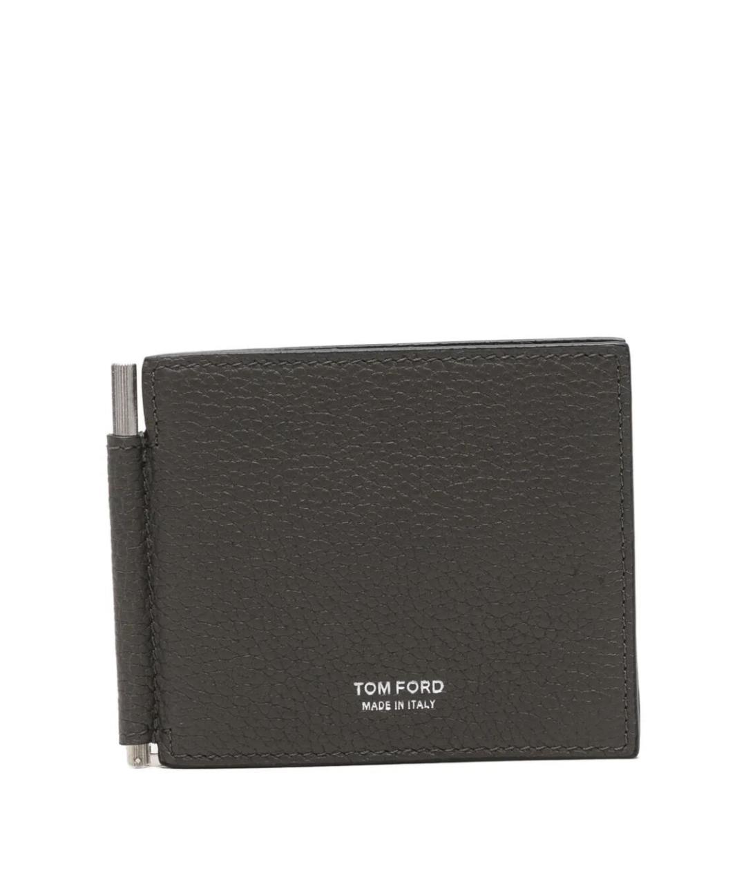 TOM FORD Серый кожаный кошелек, фото 1