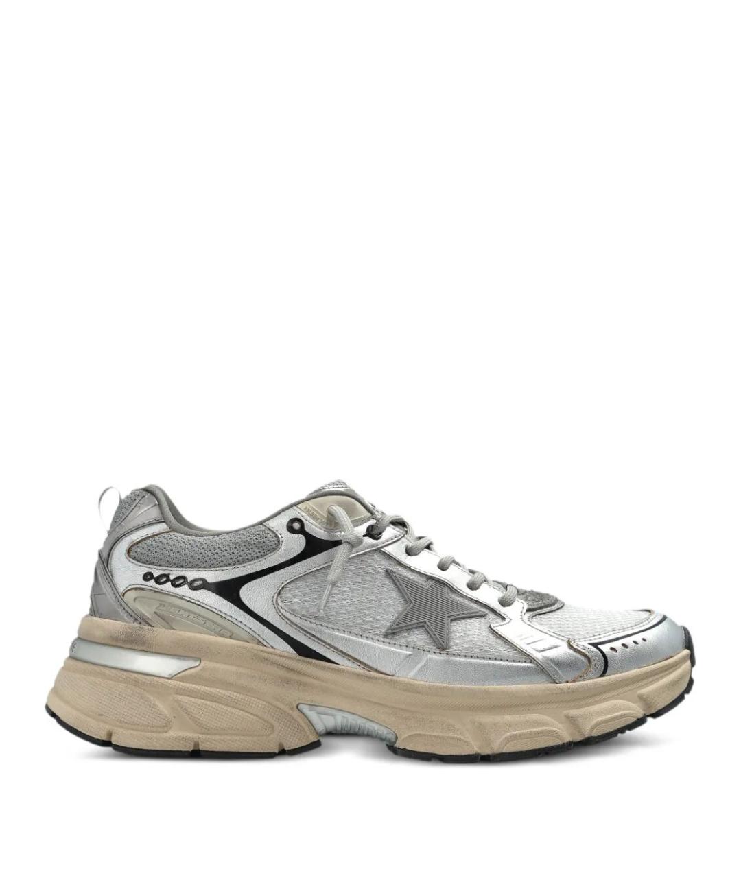 GOLDEN GOOSE Серые синтетические низкие кроссовки / кеды, фото 1
