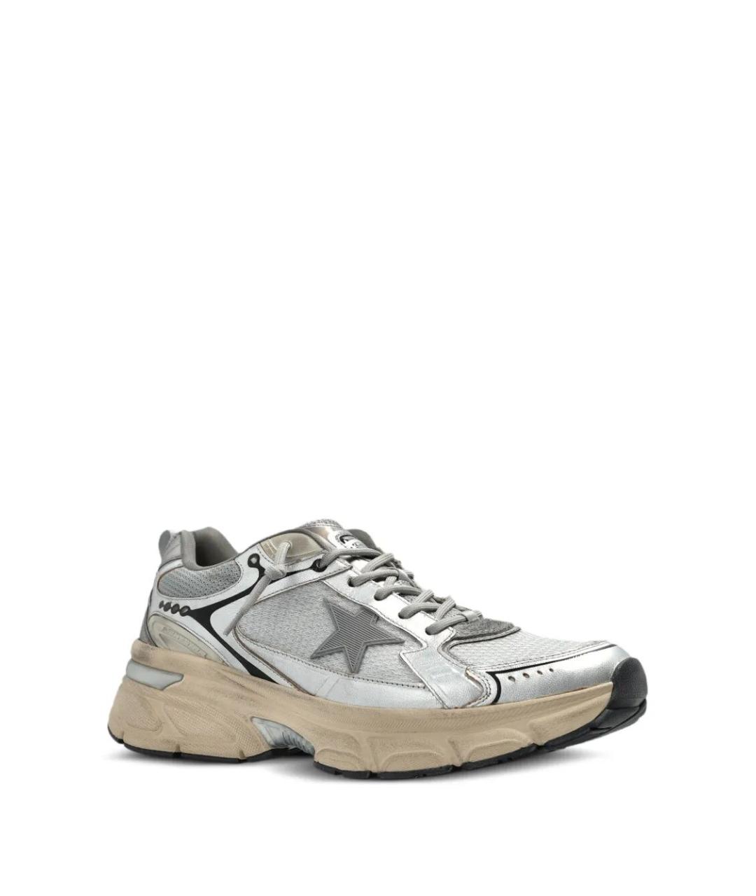 GOLDEN GOOSE Серые синтетические низкие кроссовки / кеды, фото 2