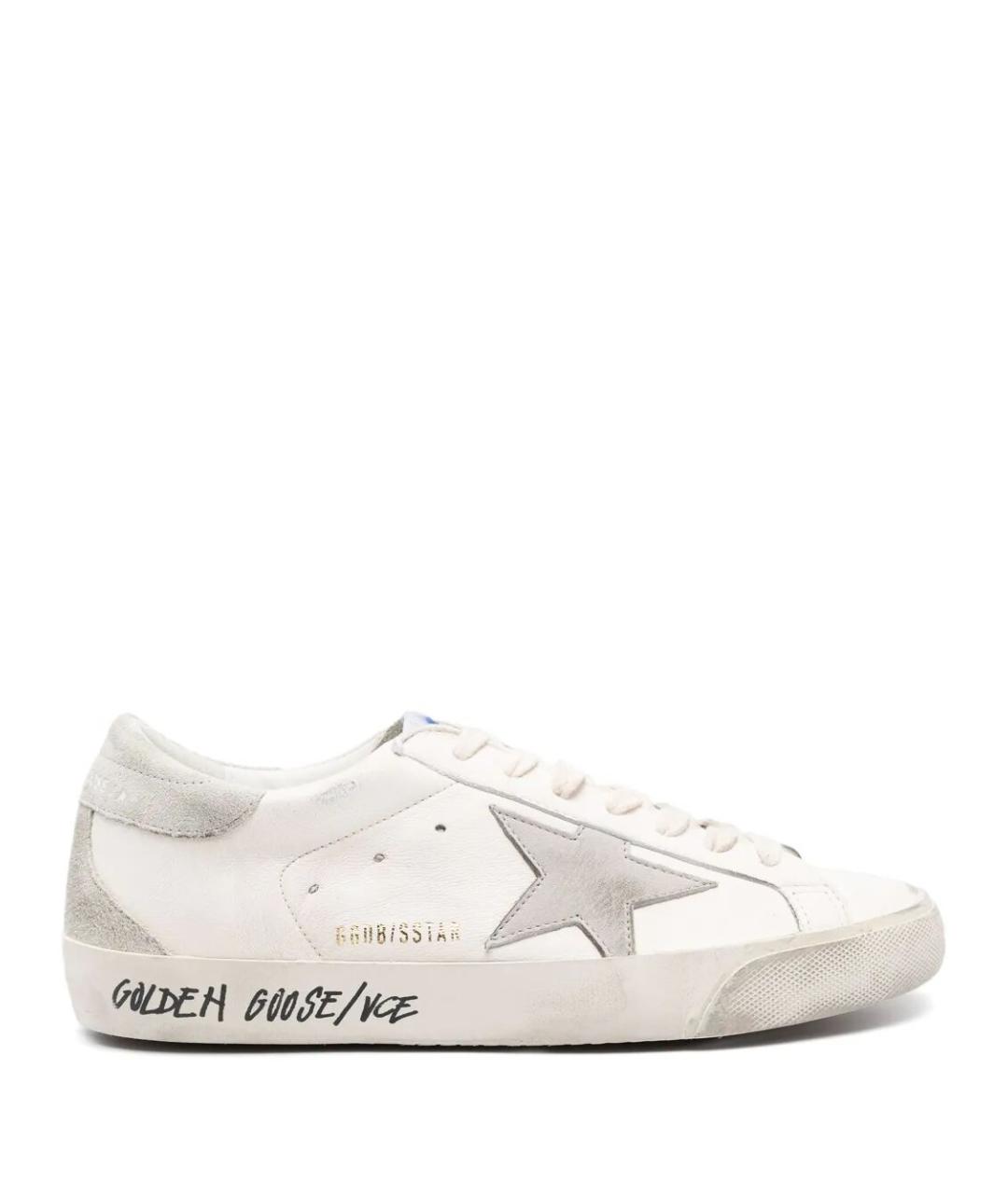 GOLDEN GOOSE Белые кожаные низкие кроссовки / кеды, фото 1