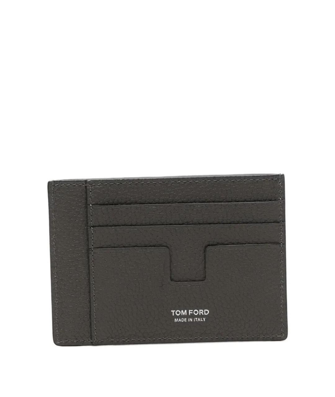 TOM FORD Серый кожаный кошелек, фото 1