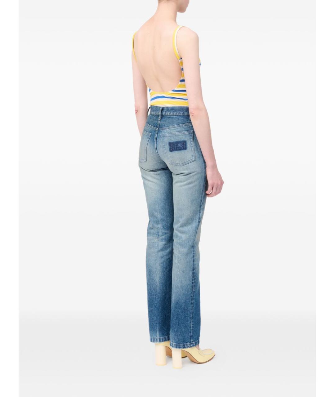 MM6 MAISON MARGIELA Синие хлопковые прямые джинсы, фото 5
