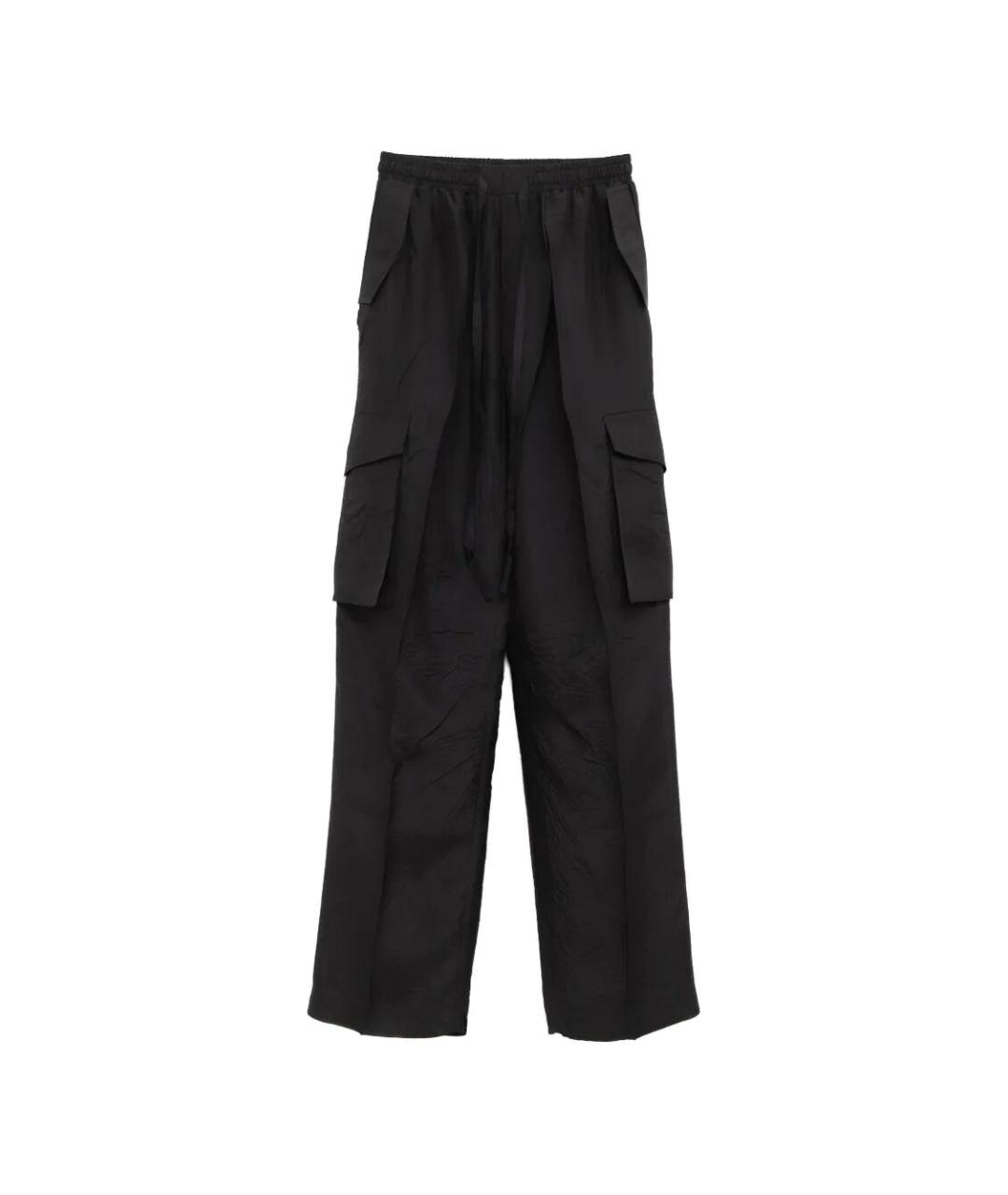 PHOEBE PHILO Черные шелковые прямые брюки, фото 1