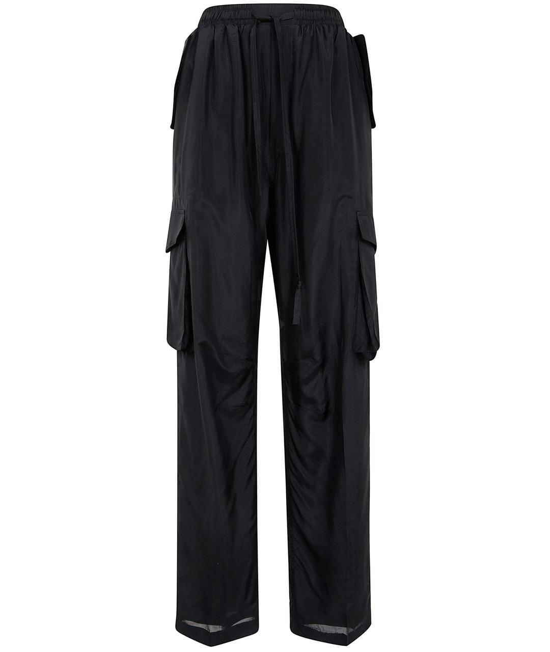 PHOEBE PHILO Черные шелковые прямые брюки, фото 4