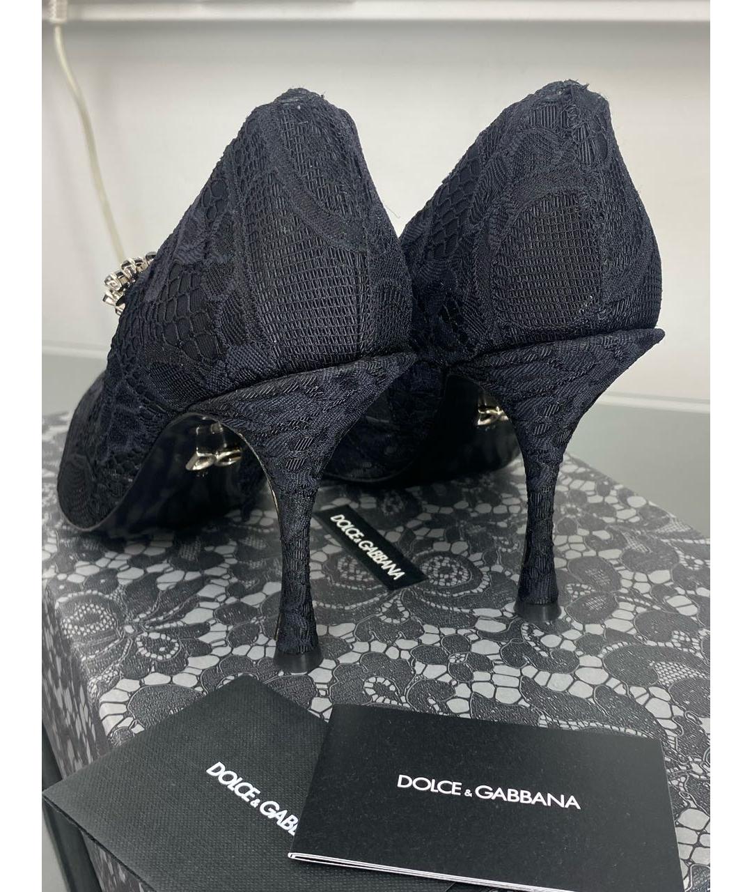 DOLCE&GABBANA Черные кожаные туфли, фото 4