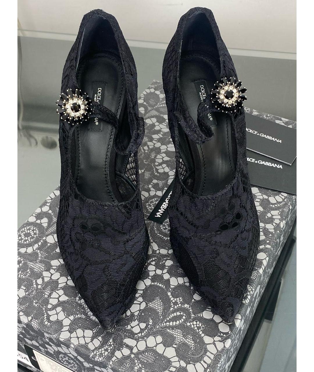 DOLCE&GABBANA Черные кожаные туфли, фото 2