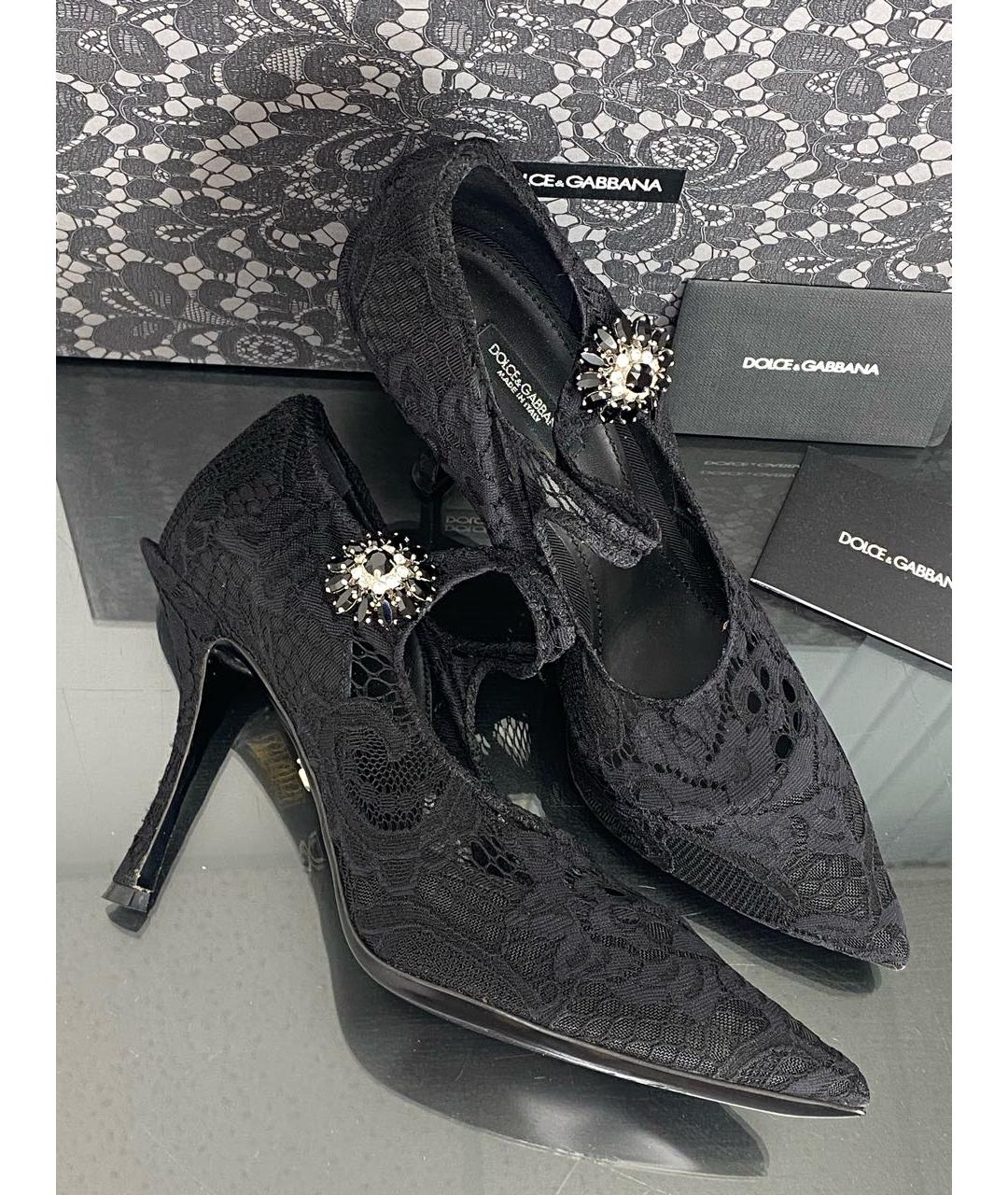 DOLCE&GABBANA Черные кожаные туфли, фото 5