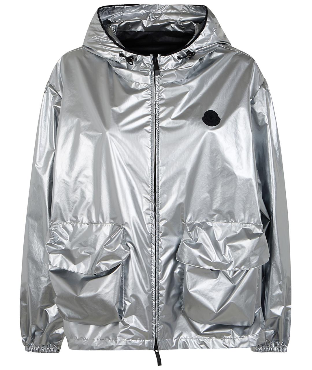 MONCLER Серебряная полиамидовая куртка, фото 1