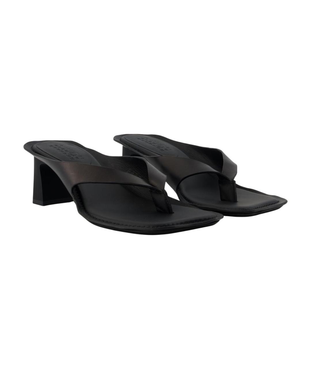 MM6 MAISON MARGIELA Черные кожаные босоножки, фото 2