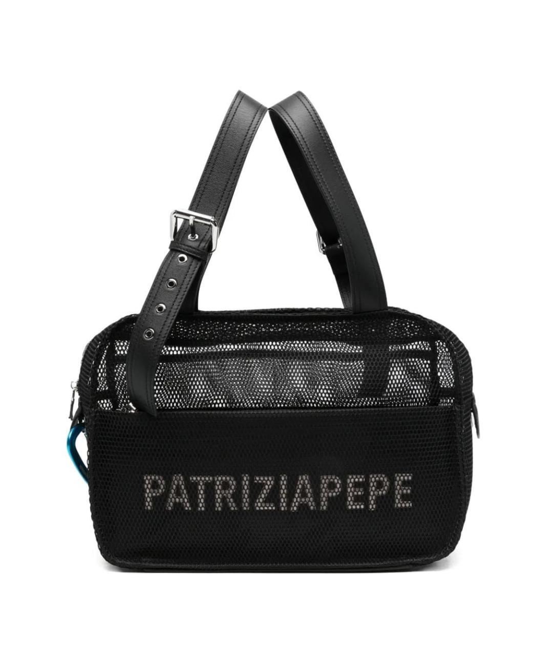 PATRIZIA PEPE Черная синтетическая сумка с короткими ручками, фото 1