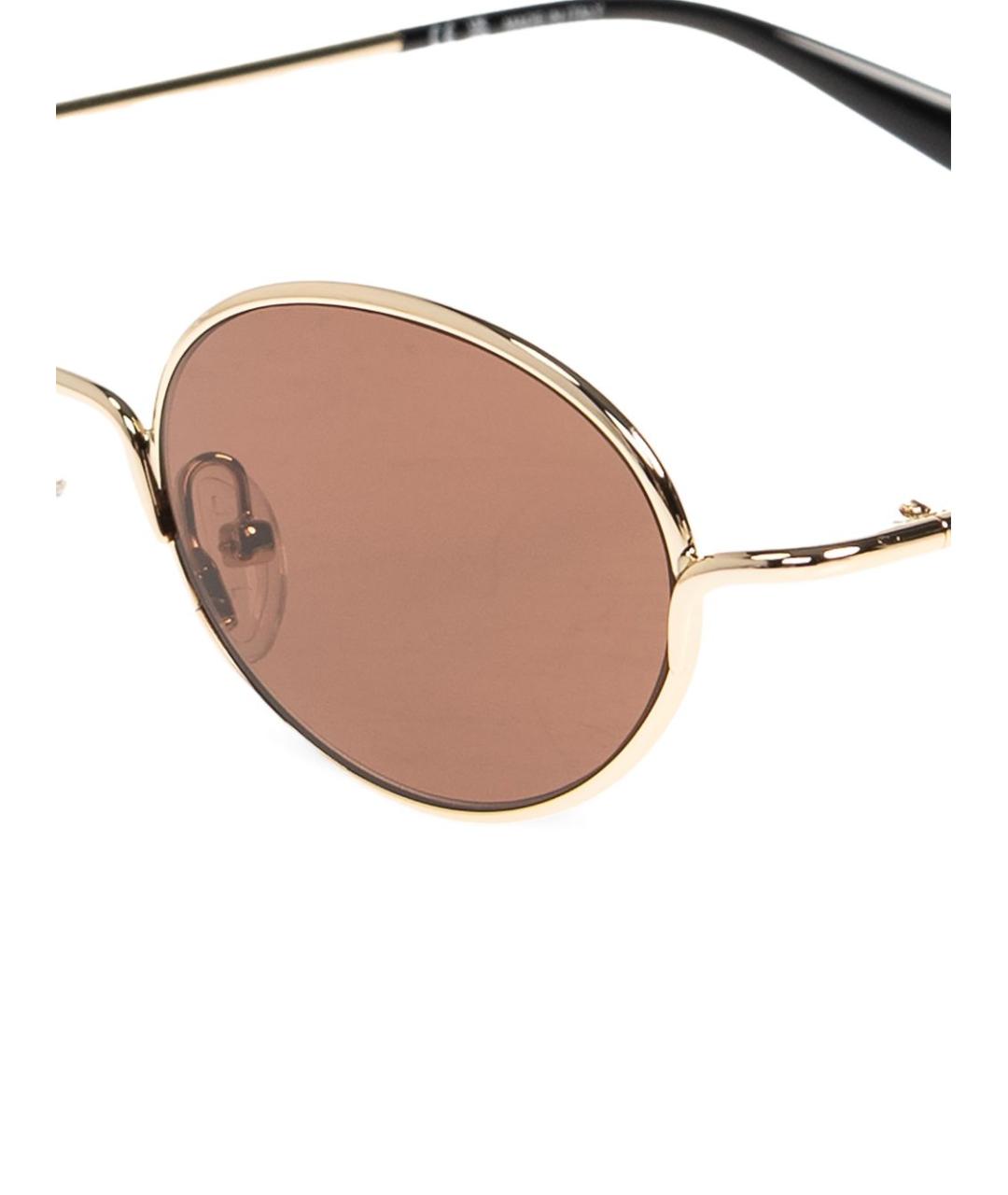 ALEXANDER MCQUEEN Золотые металлические солнцезащитные очки, фото 2