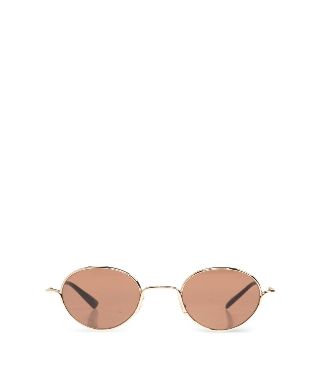 ALEXANDER MCQUEEN Золотые металлические солнцезащитные очки, фото 1