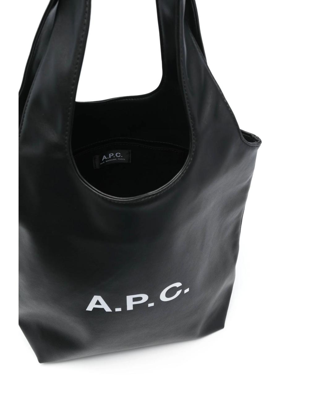 A.P.C. Черная синтетическая сумка тоут, фото 5