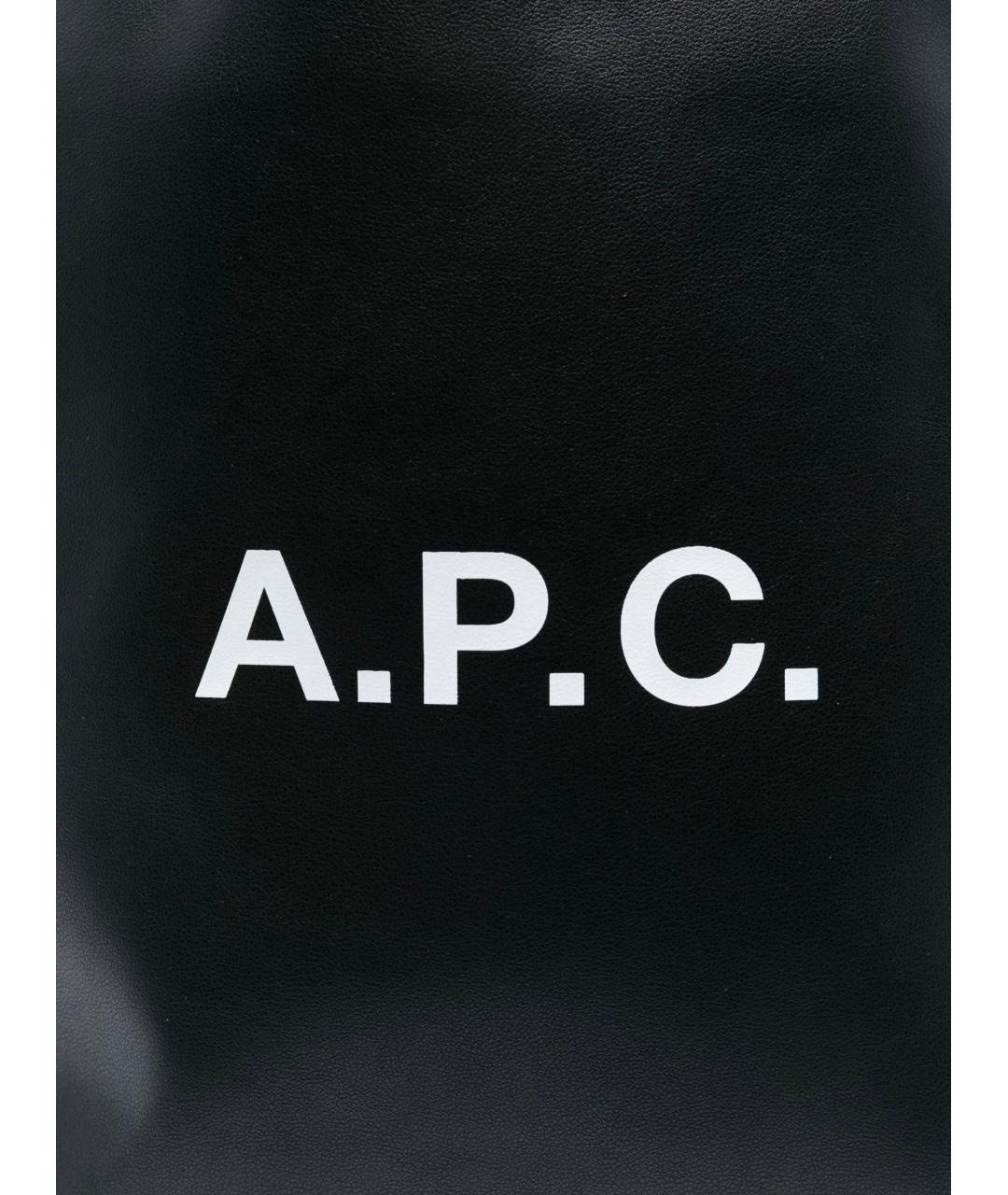 A.P.C. Черная синтетическая сумка тоут, фото 4