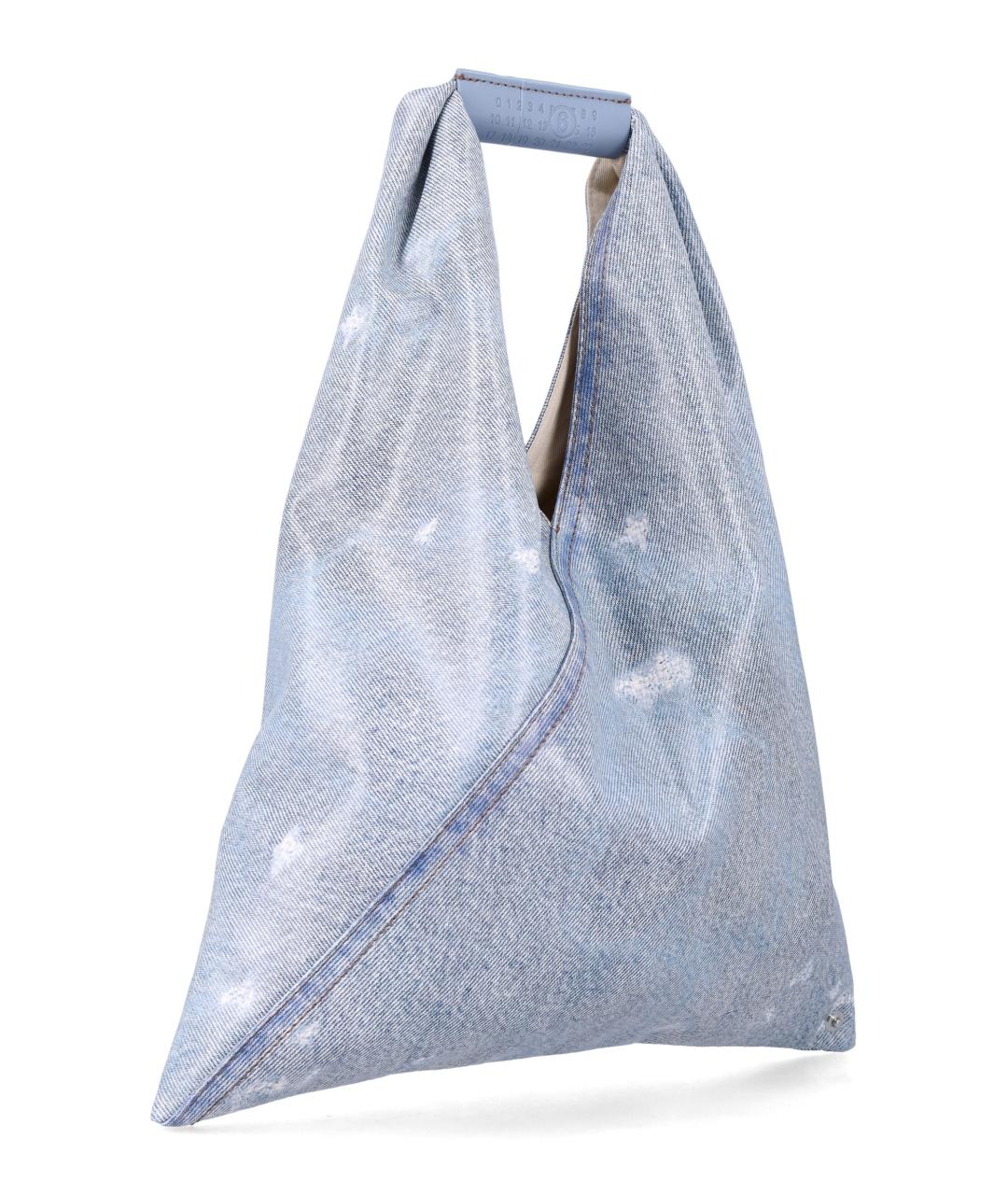 MM6 MAISON MARGIELA Голубая синтетическая сумка с короткими ручками, фото 2