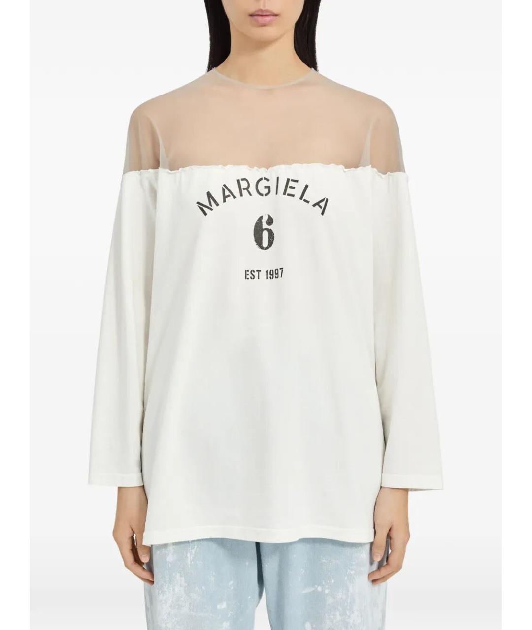 MM6 MAISON MARGIELA Белая хлопковая футболка, фото 2