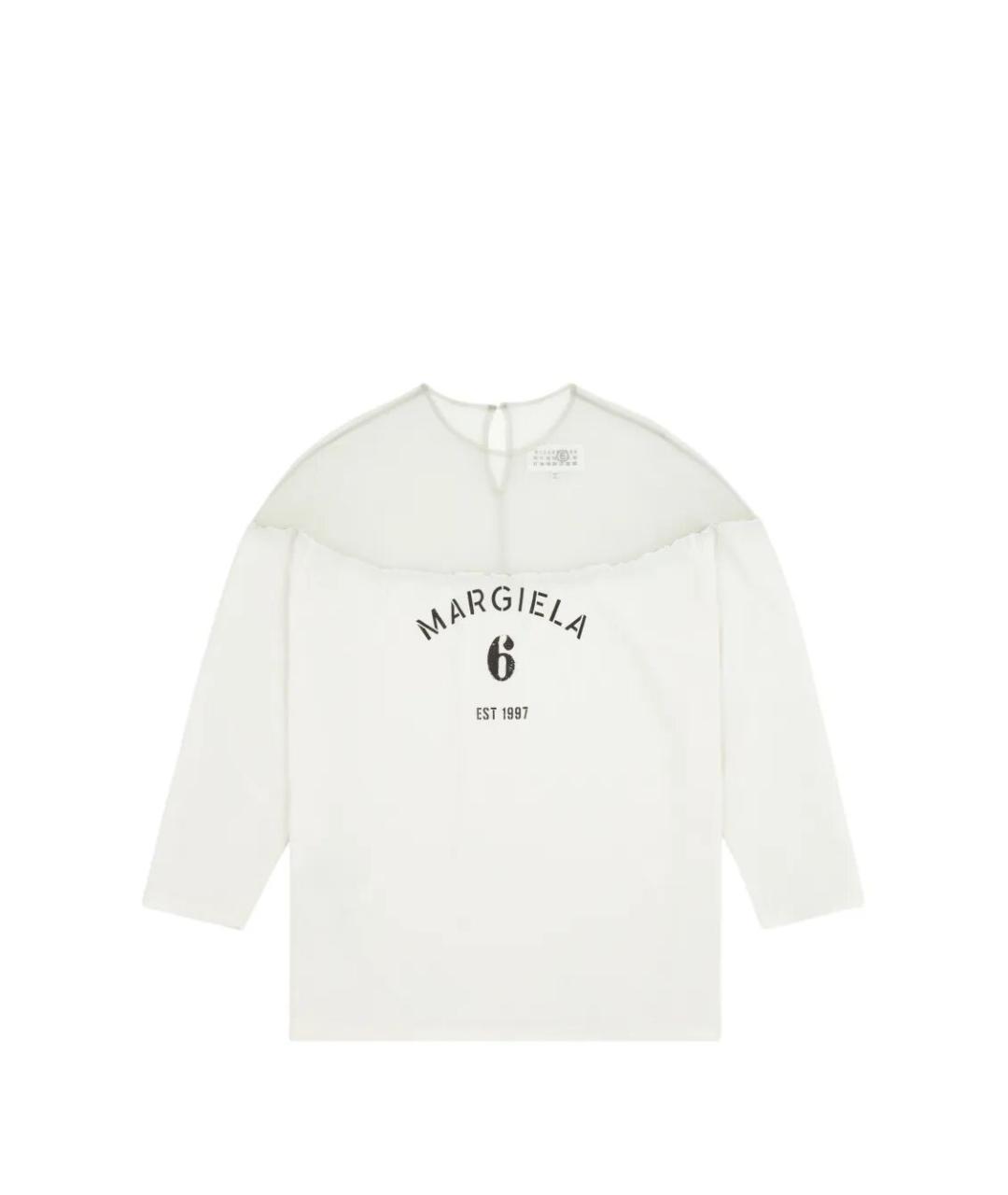 MM6 MAISON MARGIELA Белая хлопковая футболка, фото 1