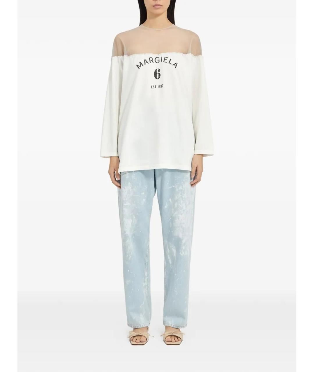 MM6 MAISON MARGIELA Белая хлопковая футболка, фото 4
