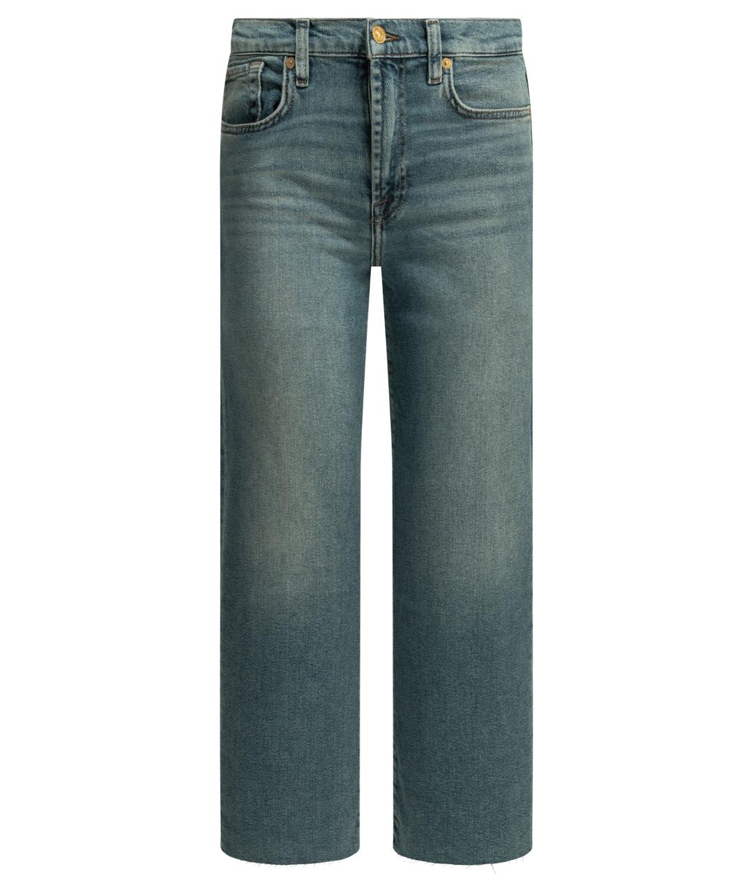 7 FOR ALL MANKIND Синие хлопковые прямые джинсы, фото 1