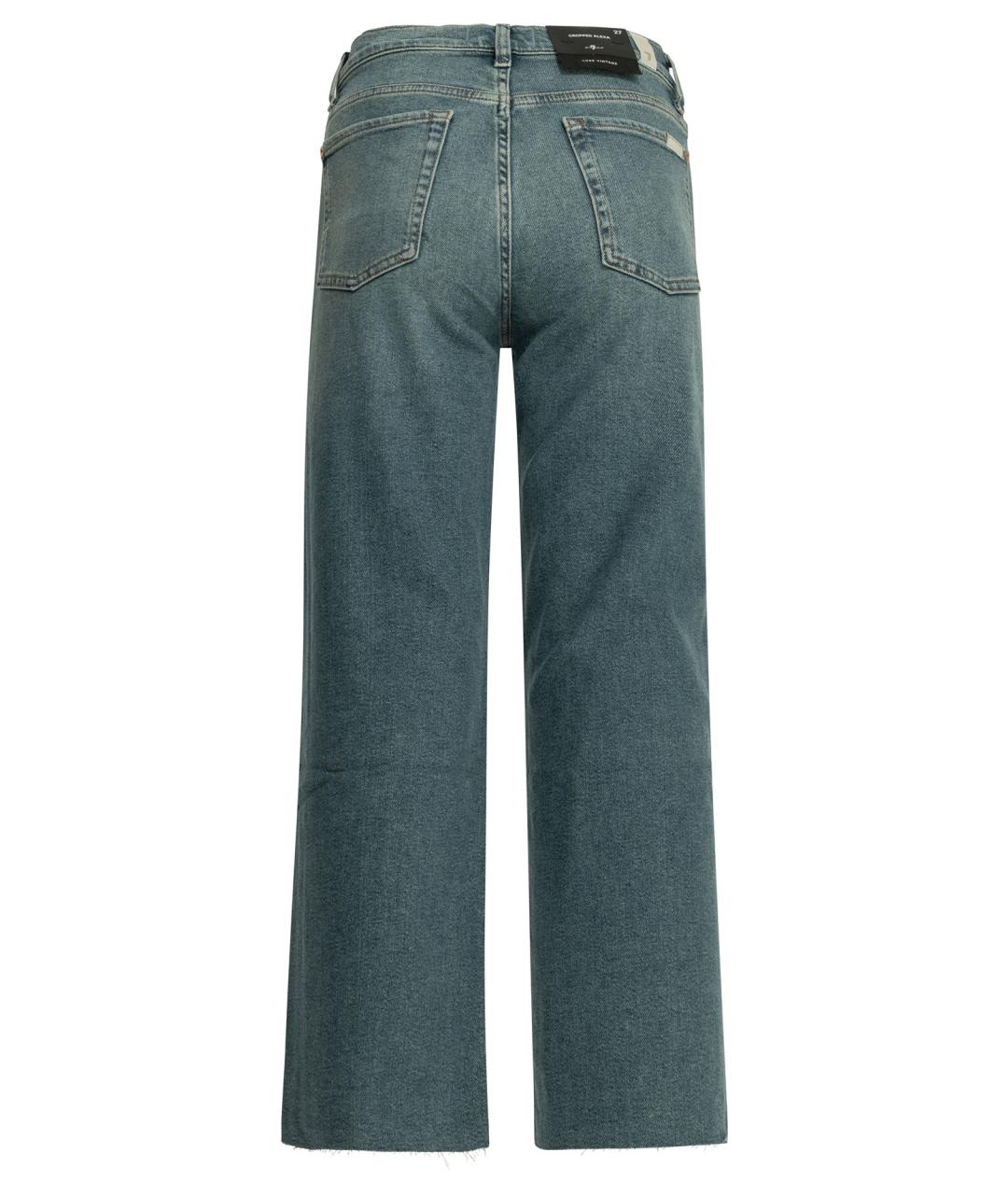 7 FOR ALL MANKIND Синие хлопковые прямые джинсы, фото 2