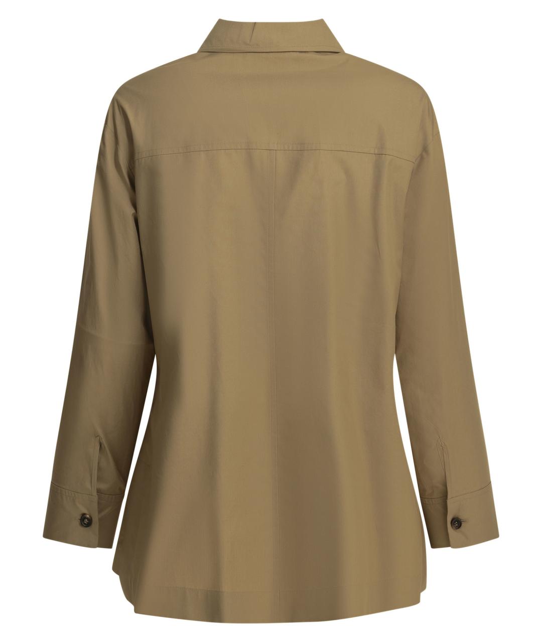 'S MAX MARA Бежевая хлопковая рубашка, фото 2