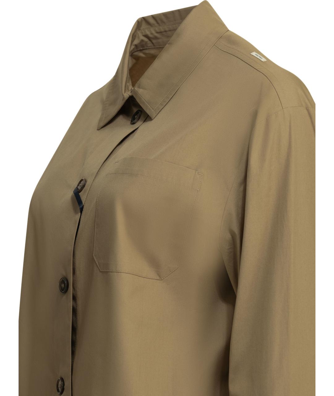 'S MAX MARA Бежевая хлопковая рубашка, фото 4
