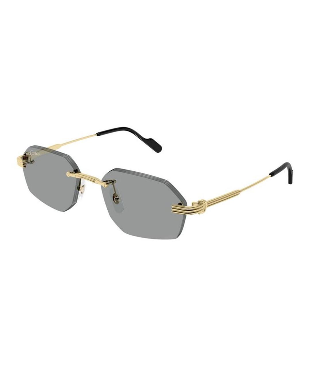 CARTIER Золотые металлические солнцезащитные очки, фото 2