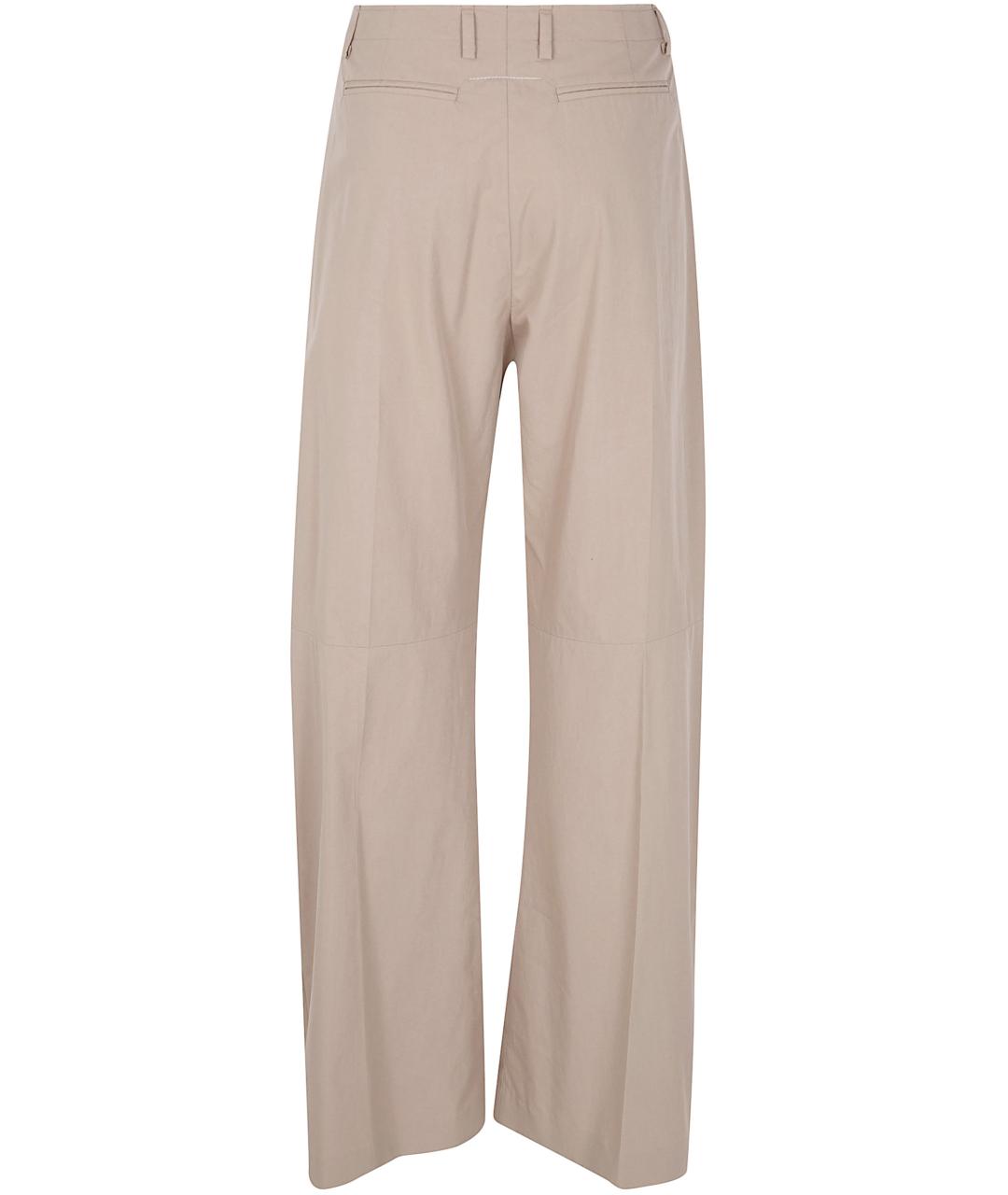 MM6 MAISON MARGIELA Бежевые хлопковые прямые брюки, фото 2