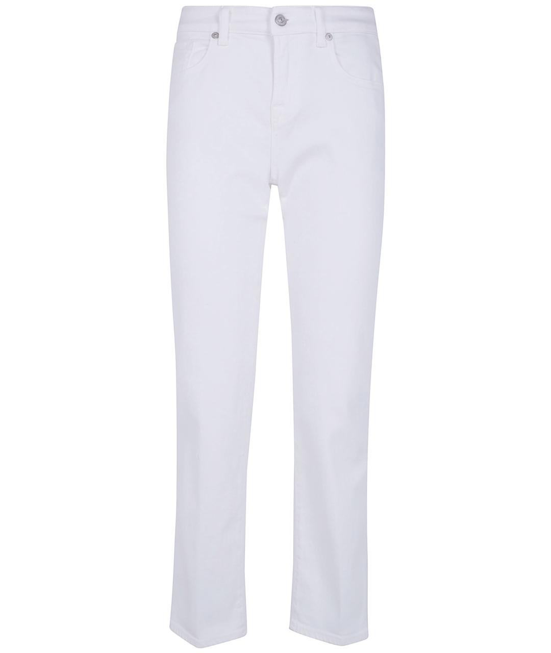 7 FOR ALL MANKIND Белые хлопковые прямые джинсы, фото 1