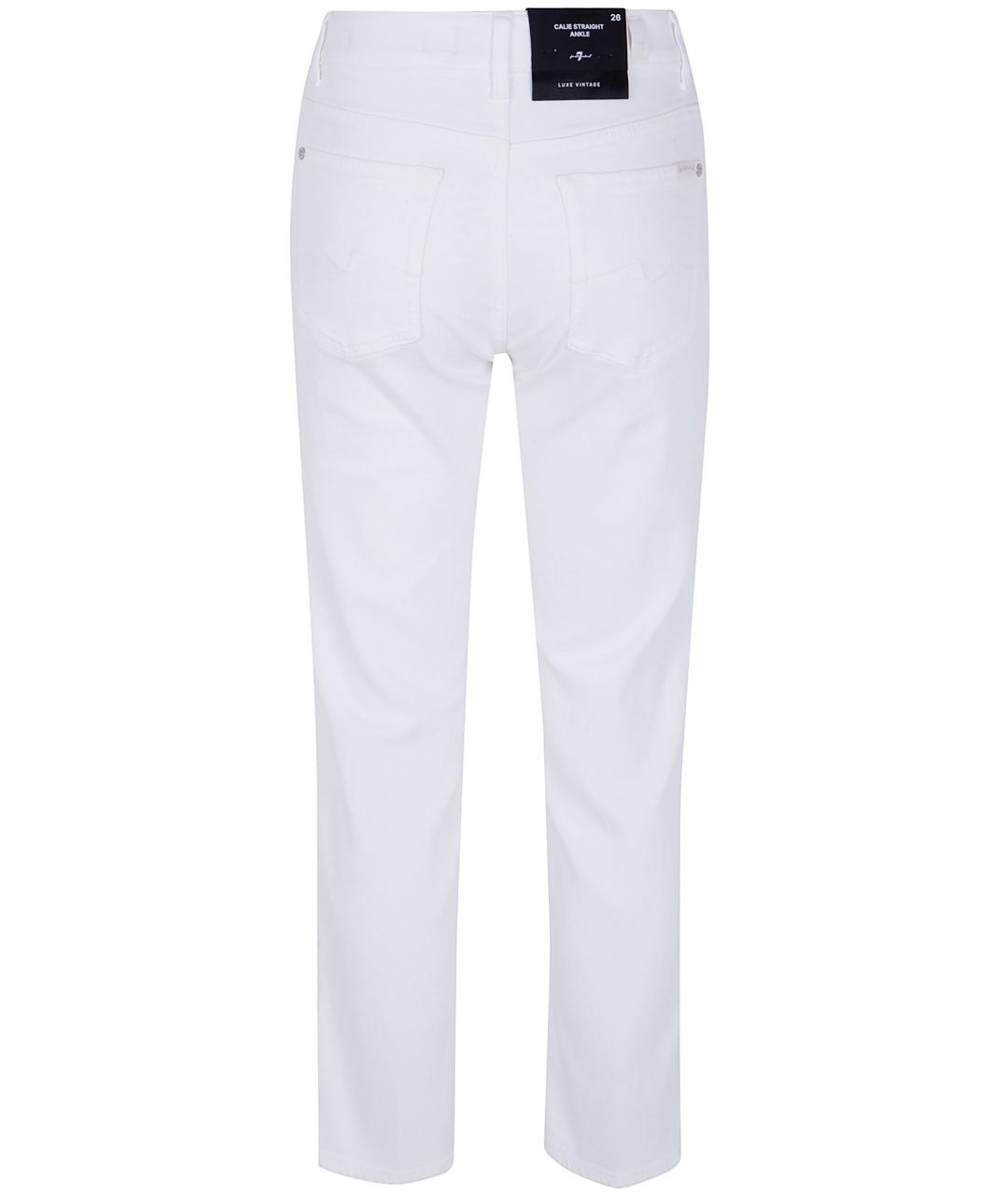 7 FOR ALL MANKIND Белые хлопковые прямые джинсы, фото 2