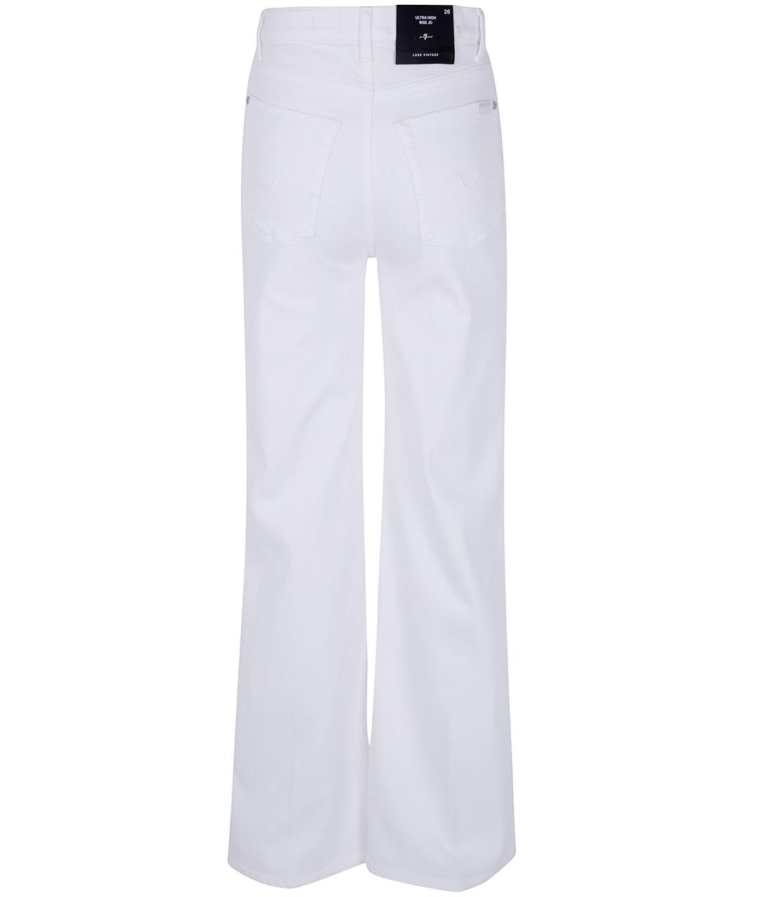 7 FOR ALL MANKIND Белые хлопковые прямые джинсы, фото 2