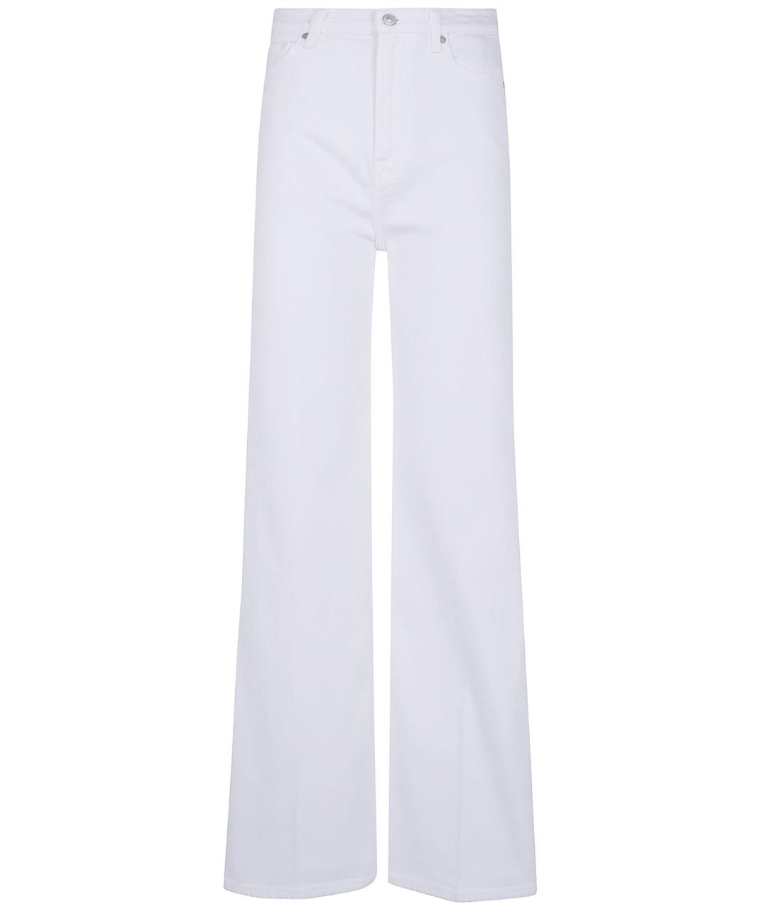 7 FOR ALL MANKIND Белые хлопковые прямые джинсы, фото 1