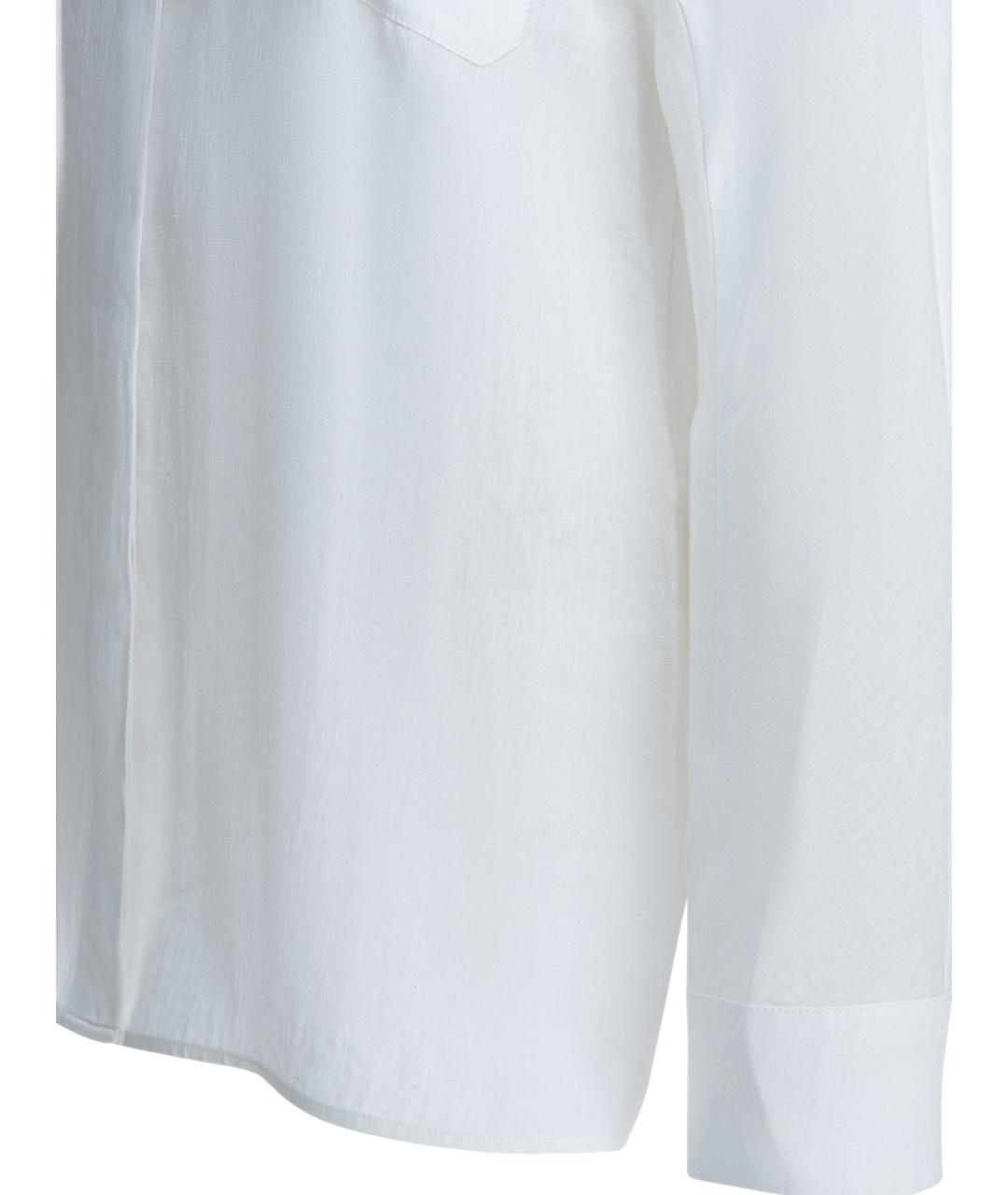'S MAX MARA Белая льняная рубашка, фото 4