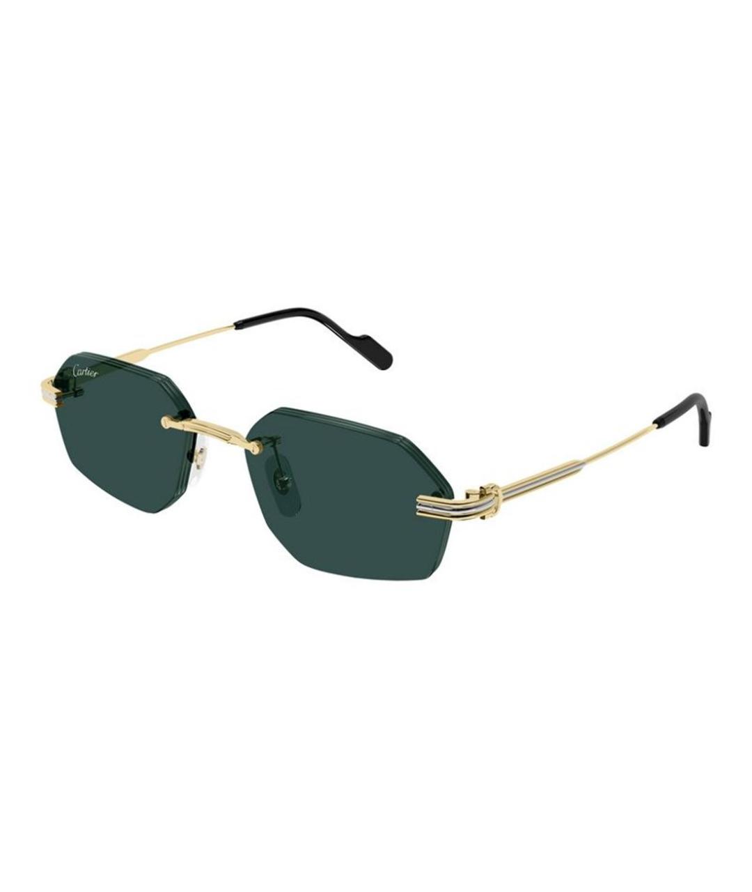CARTIER Золотые металлические солнцезащитные очки, фото 2