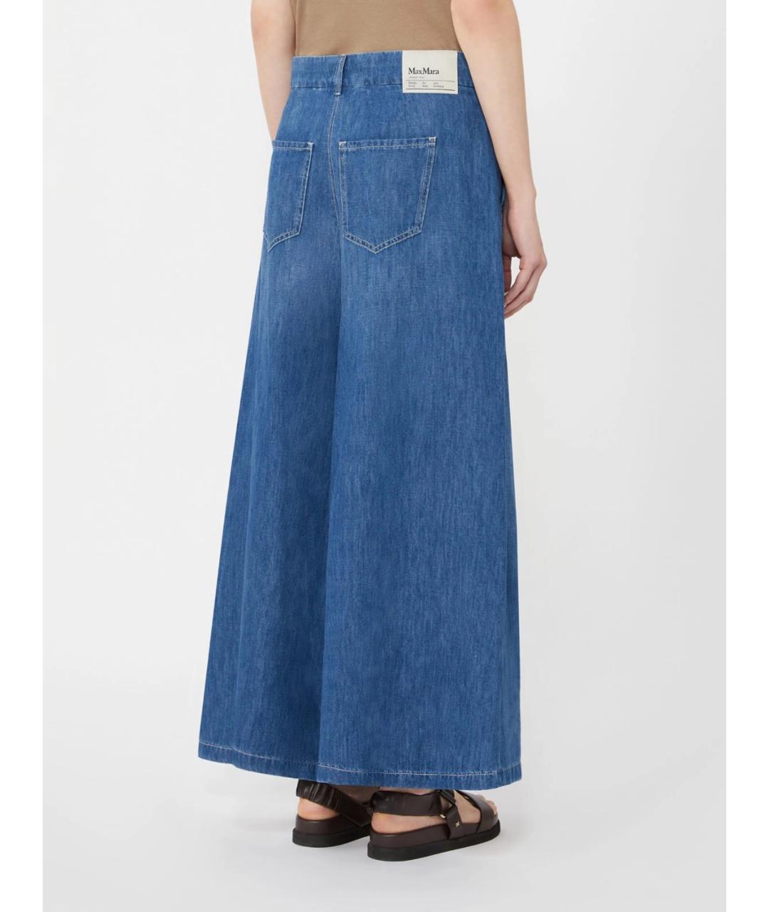 'S MAX MARA Синие хлопковые прямые джинсы, фото 4