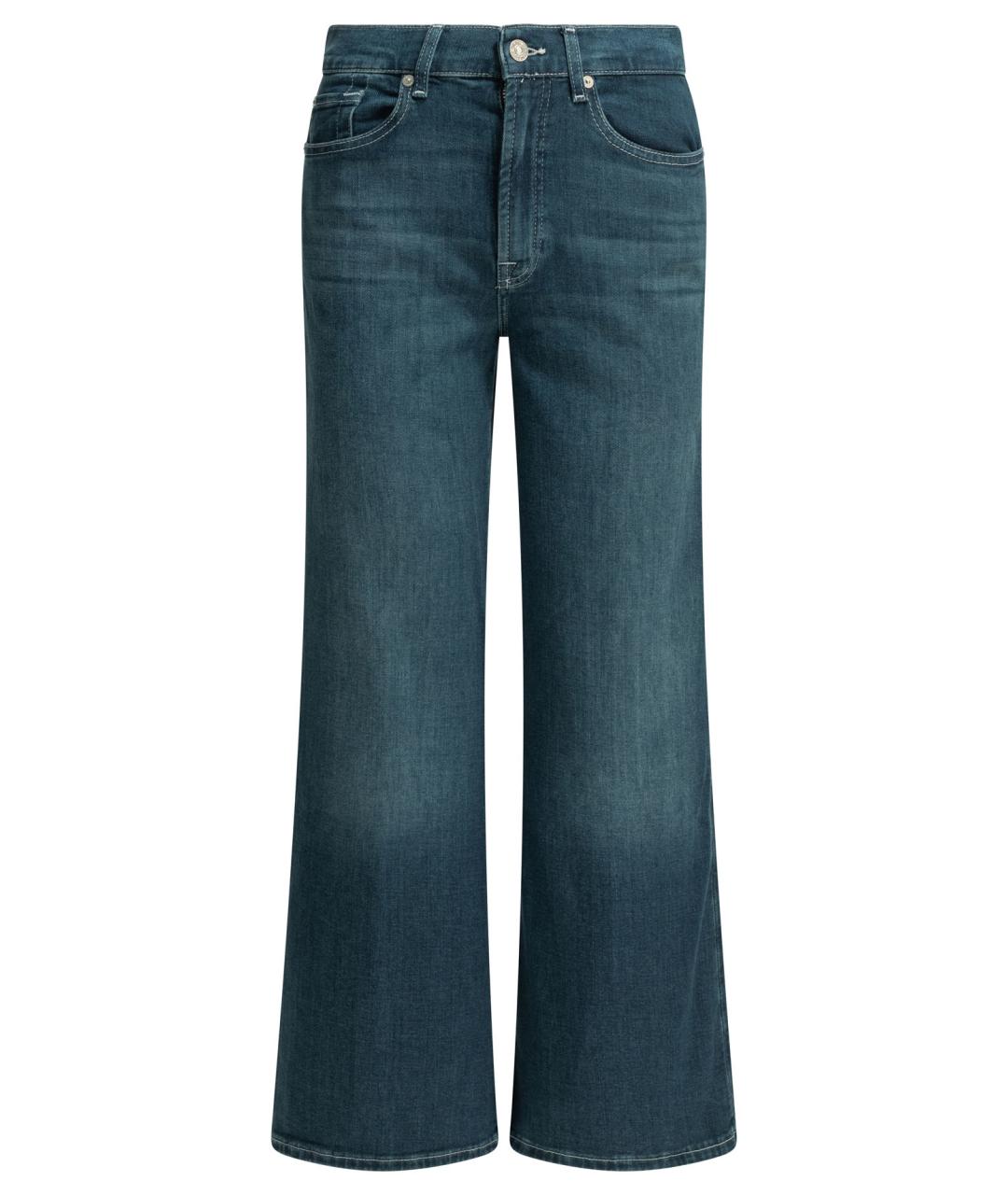 7 FOR ALL MANKIND Синие хлопковые прямые джинсы, фото 1