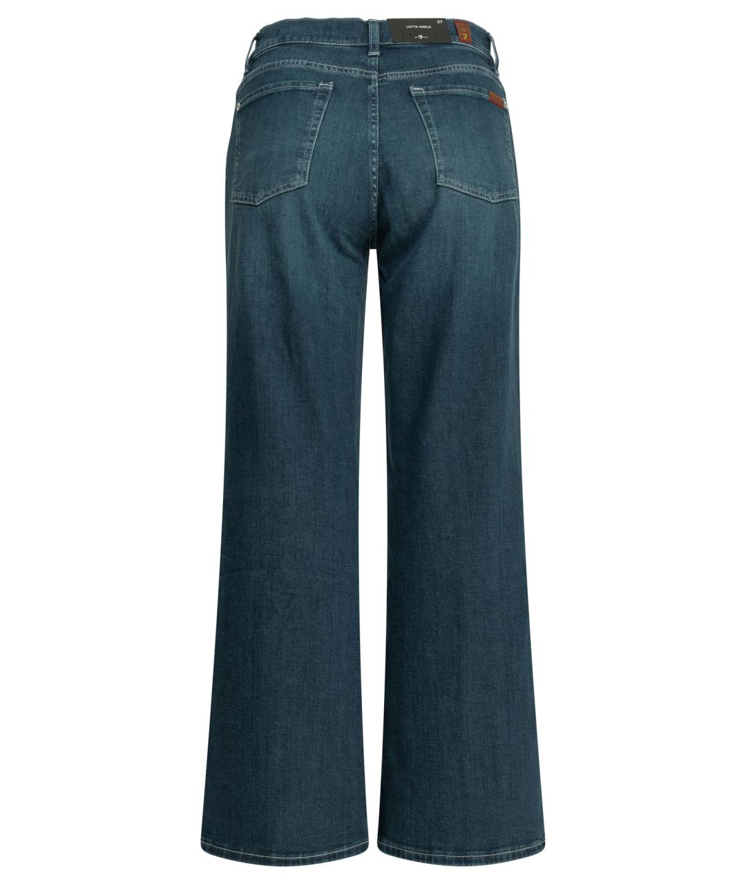7 FOR ALL MANKIND Синие хлопковые прямые джинсы, фото 2