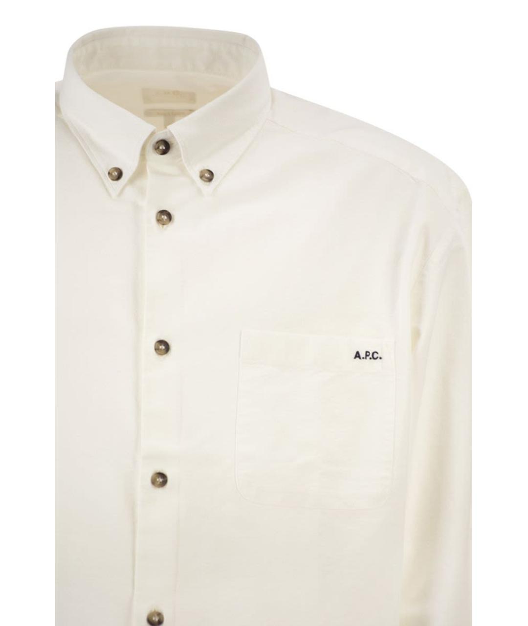 A.P.C. Белая хлопковая кэжуал рубашка, фото 4