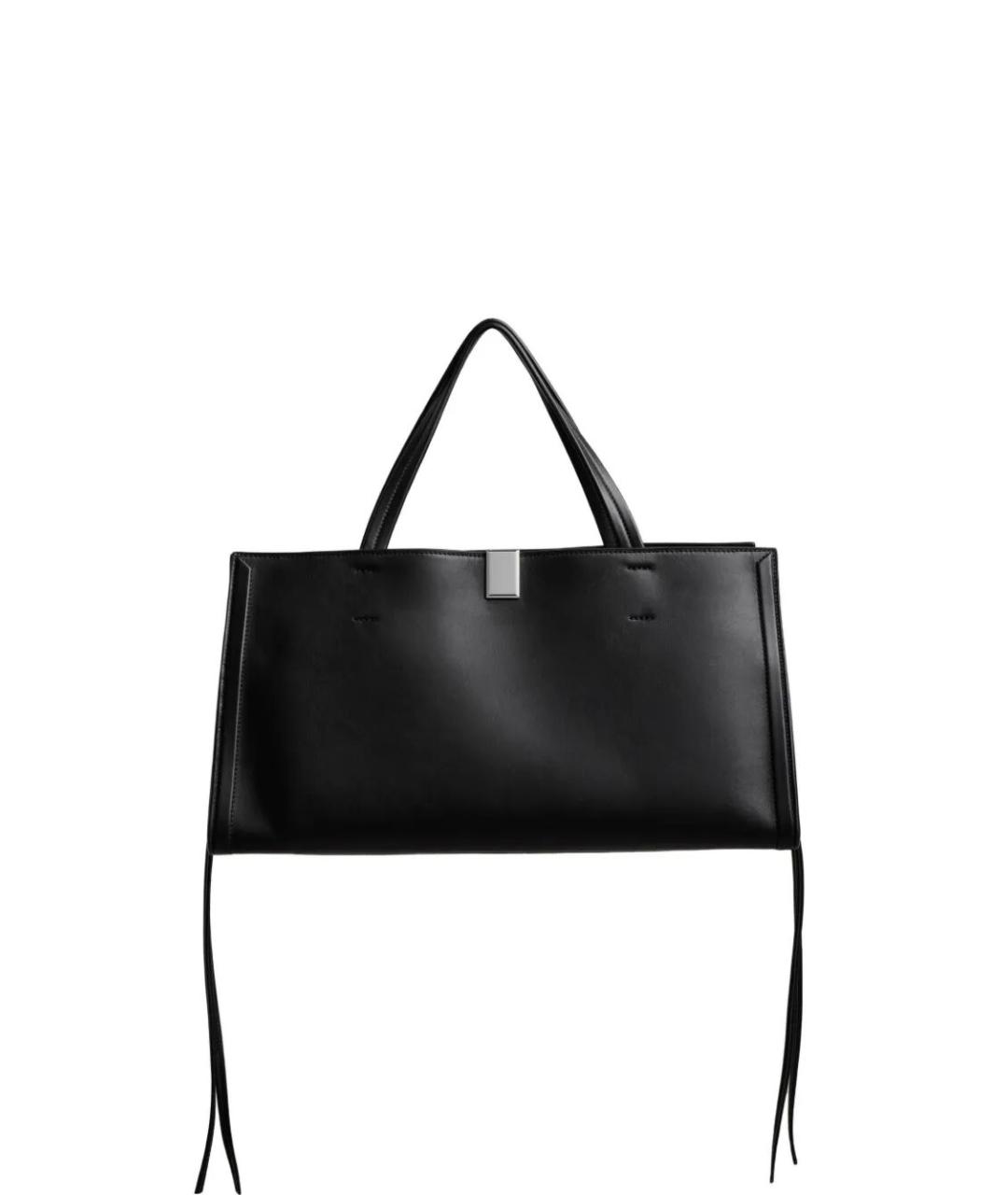 PHOEBE PHILO Черная кожаная сумка тоут, фото 1