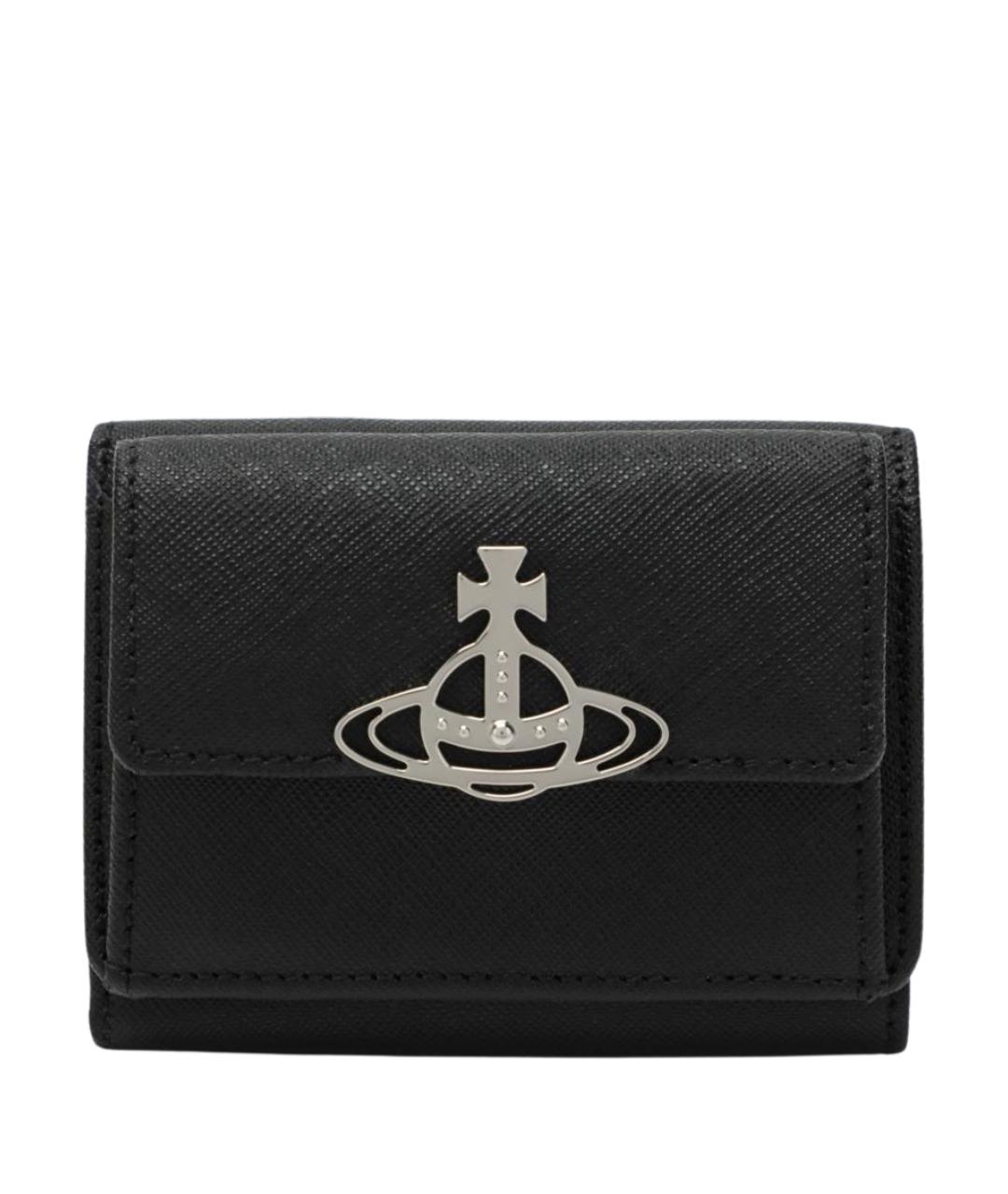 VIVIENNE WESTWOOD Черный кожаный кошелек, фото 1