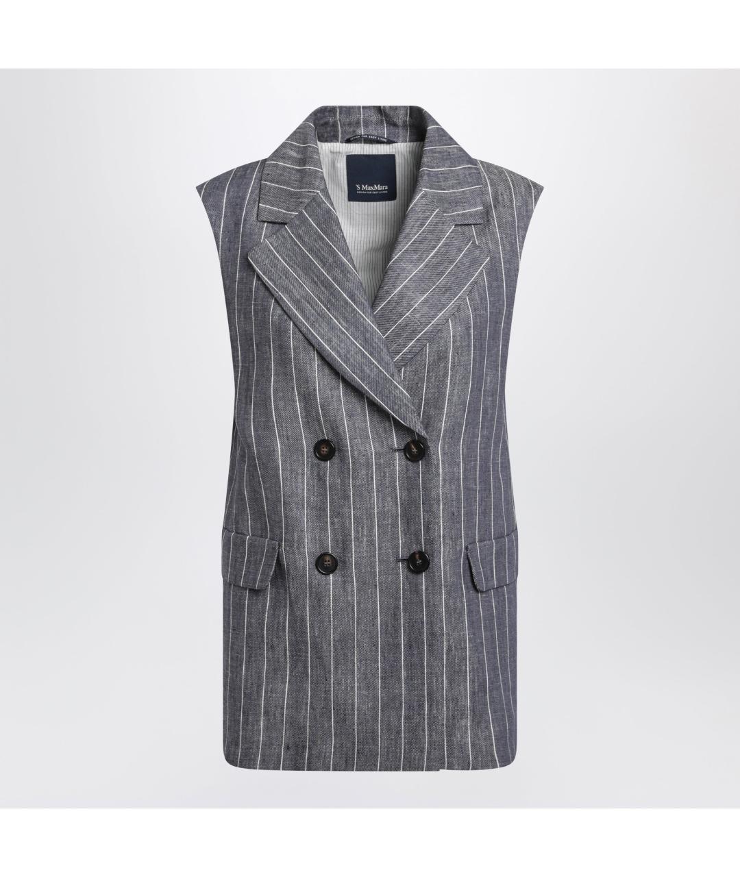'S MAX MARA Льняной жилет, фото 3