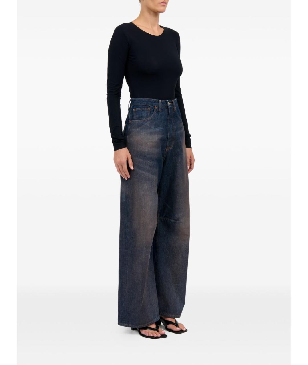 MM6 MAISON MARGIELA Синие хлопковые прямые джинсы, фото 5