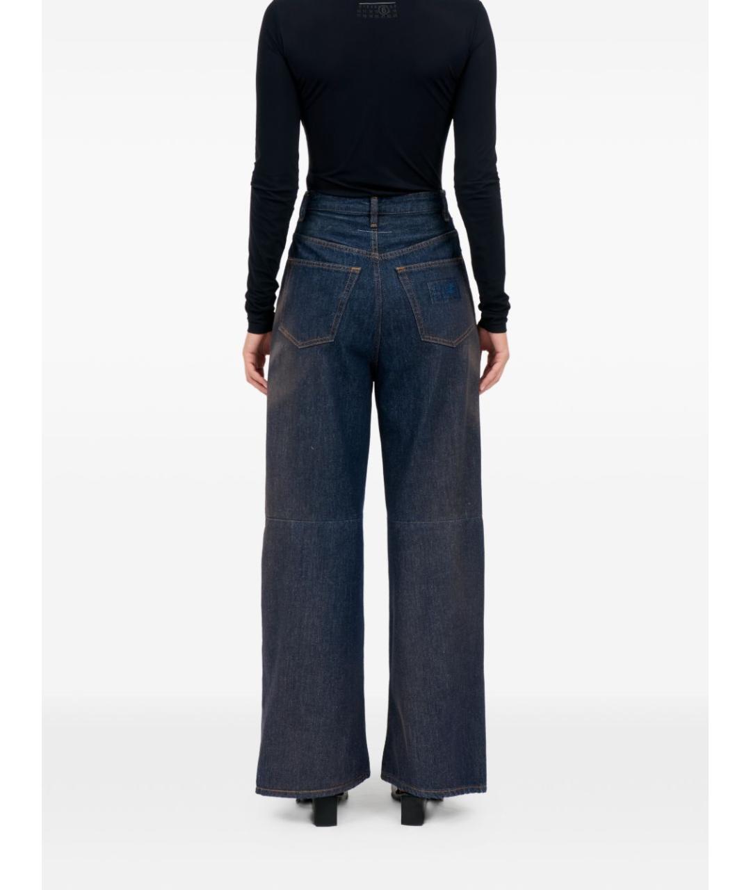 MM6 MAISON MARGIELA Синие хлопковые прямые джинсы, фото 4