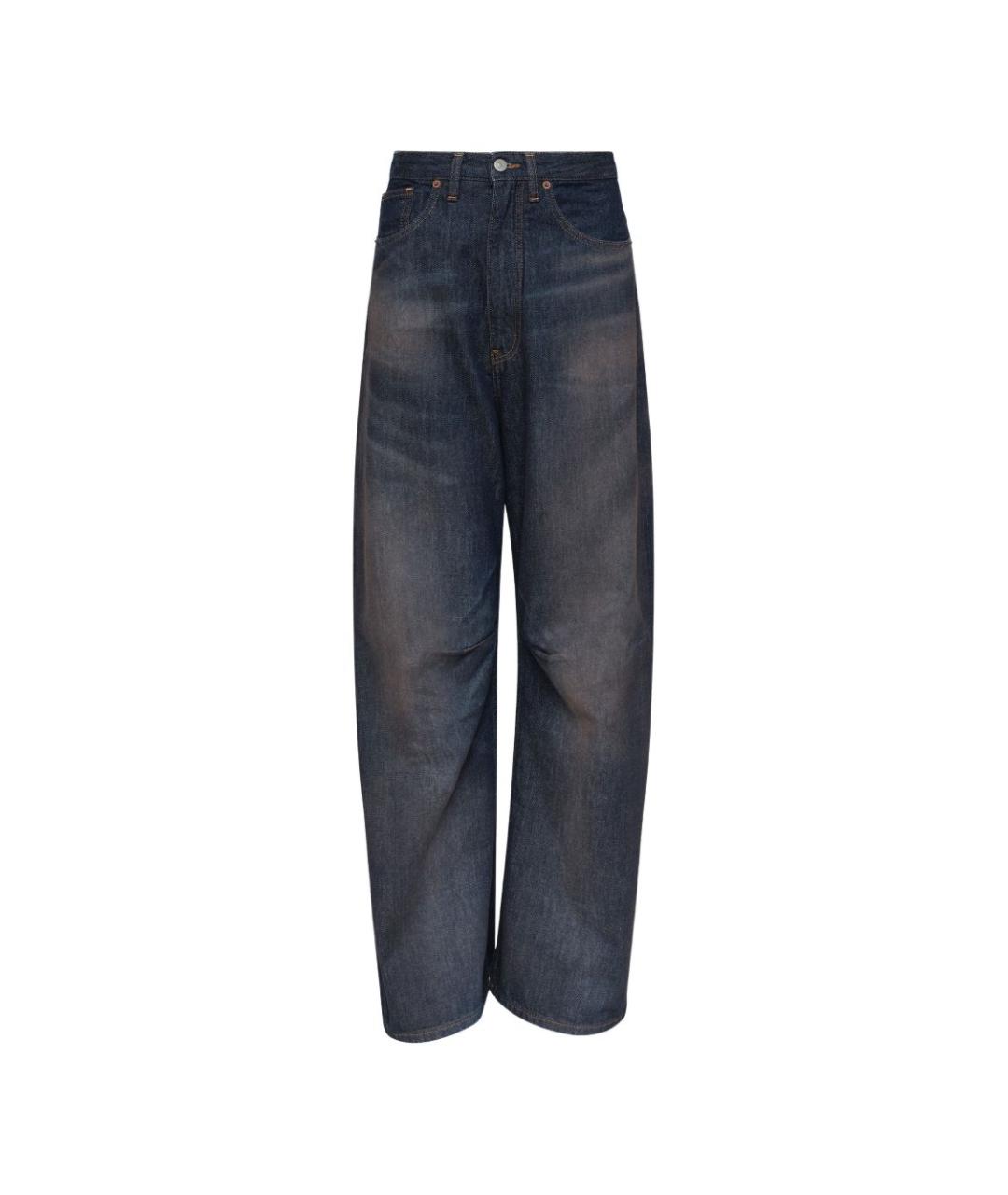 MM6 MAISON MARGIELA Синие хлопковые прямые джинсы, фото 2