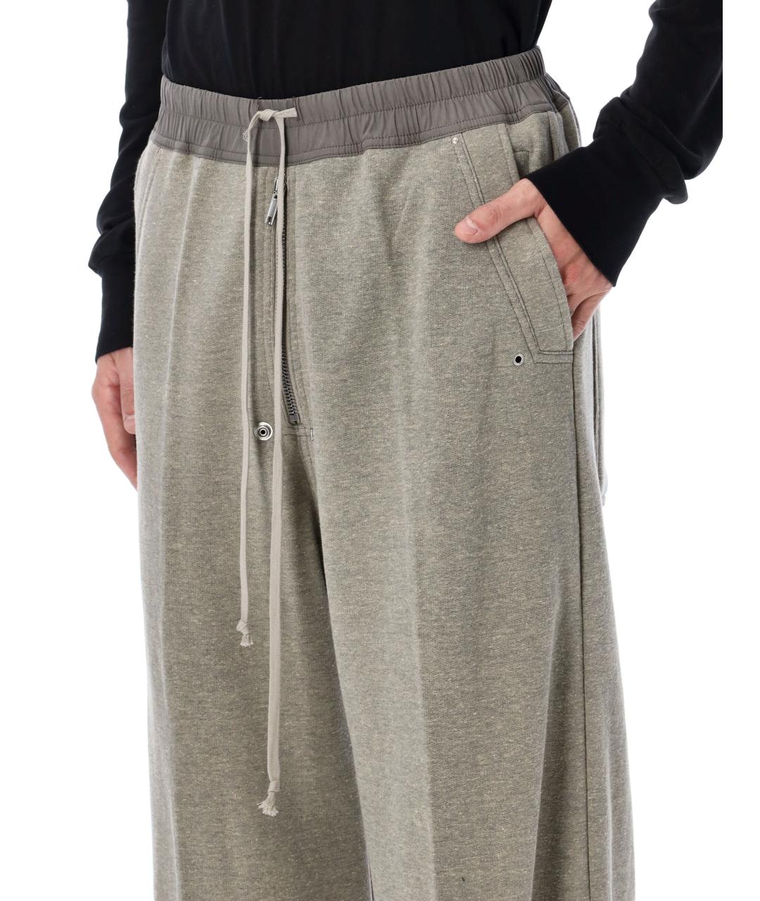RICK OWENS DRKSHDW Серые хлопковые повседневные брюки, фото 3